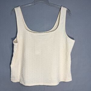 And Now This Textured Knit Crop Top‎ Tanl Size XL Beige Minimalistic Cottagecore